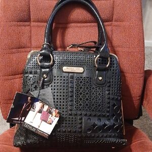 Nicole Lee Black and Gold Satchel/crossbody Bag